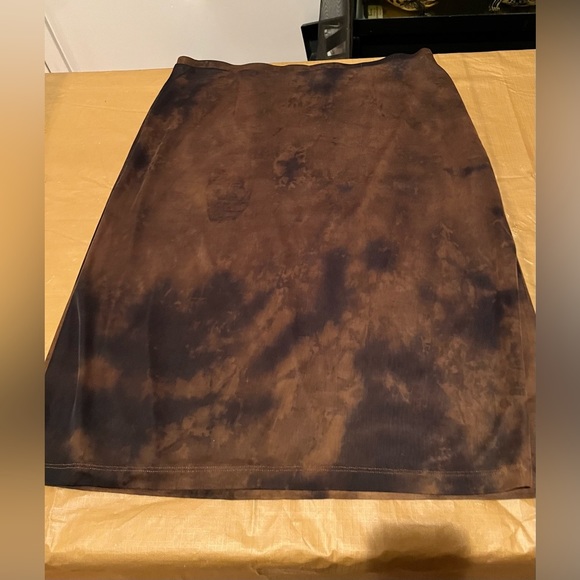 Express  size large dark brown & black tie dye pull on lined stretch skirt - Picture 5 of 8